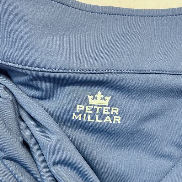 Peter Millar Crown Sport 1/4 Zip Mens XL New Blue MC0EK40 Embroid CROSSNORE pfa - Picture 11 of 12